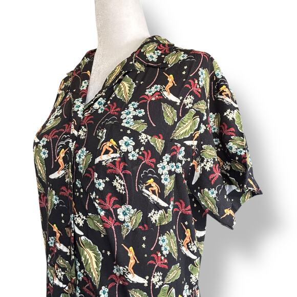 A.P.C. Floral Midi Dress - Black and Green - Picture 5 of 13